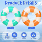 2PCS Large Swimming Pool Tubes Inflatable Pool Floats for Adult Swim Ring Floaties Inflatable Swimming Pool Raft Summer Beach Lounger Float Party Supplies