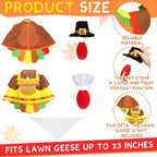 Abbylike 2 Set Thanksgiving Porch Goose Outfits Turkey Goose Clothes Costume Fit Large 23'' Cement for Garden Yard Decoration