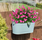 Artificial Flowers Outdoor Artificial Fake Flowers Fake Greenery Fake Plants Faux Outdoor Plastic Plants UV Resistant Shrubs Boxwood Plant Eucalyptus Hanging Basket Home Garden Decor (Pink)