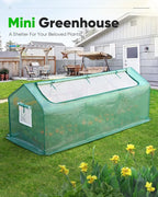 Quictent Portable Mini Cloche Greenhouse w/ Elevated Bottom, Large U-Shaped Zipper Mesh Door & 2 Side Screen Window Waterproof UV-Resistant Hot House for Indoor Outdoor, 95" x 36" x 36" (Green)