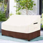 sileyo Patio Sofa Covers,100% Waterproof 3-Seater Outdoor Loveseat/Bench Cover,Patio Furniture Covers,76" Wx 32" Dx 32" H,Beige&Brown