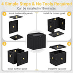 Greesum 31 Gallon Resin Deck Box Large Outdoor Storage for Patio Furniture, Garden Tools, Pool Supplies, Weatherproof and UV Resistant, Lockable, Dark Black