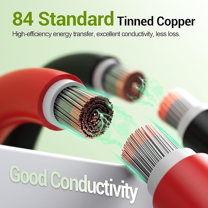 10Feet 10AWG Solar Extension Cable, 10 Gauge Solar Panel Wire with Female and Male Connectors for RV, Off-Grid Photovoltaic Systems(Black+Red)