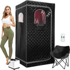Steam Saunas for Home,Full Body Red Light Sauna Tents Portable Large Space Remote Control Indoor Steamer Sauna Box with 3L Steamer Machine,Foldable Chair,Pocket