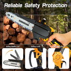 6 Inch Mini Chainsaw for Dewalt Battery 20v, Battery Powered(No Battery Included), Auto-Oiler, Brushless Hand-held Chain Saw with Safety Kit and Carrying Case for Wood Cutting,Tree Trimming/Pruning