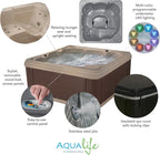Inland 6 Person Indoor Outdoor Hot Tub, Plug & Play Spa, 24 Jets, LED Lighting System, Insulated Spa Cover, Made in USA, Aqualife by Strong Spas