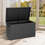 DRATO 280 Gallon Deck Box, Outdoor Large Waterproof Resin Storage Box with Lockable Lid for Patio Cushions, Gardening Tools, Black