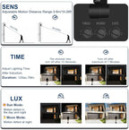 EMANER Outdoor Flood Lights Motion Sensor, Dusk to Dawn & Detection Adjust, Outside LED Security Lights 4500lm 120V, 5000K 3-Head Frosted Lens, Wall Lights for Patio/Driveway/Yard, (2-Pack, Black)
