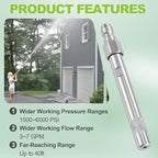 Pressure Washer Long Range Chemical Soap Nozzle, Premium Ladder Saver Shooter Tip for 1700-6000 PSI, 3-7GPM Pressure Washer, with 1/4 inches Quick Connect, Up-to 40ft