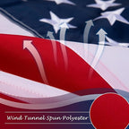 3x5 American Flag for Outside, Heavy Duty Outdoor, All Weather, Embroidered Stars with Brass Grommetss (USA Flag 3X5 FT)