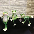 3 Pack Miniature Frog Figurines Decor Cute Resin Frog Statue Sculpture Garden Planter Pots Indoor Outdoor Patio Balcony Home Desk Lie Sit Stand