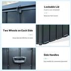 Metal Deck Box, 200 Gallon Outdoor Storage Box Waterproof, Large Patio Furniture Storage Cabinet, Lockable Storage Chest for Porch, Pillows, Cushions, Pool, Tools, Backyard -Grey
