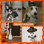 Halloween Porch Goose Outfits for 23" Lawn Statue - Cute Witch Hat & Cape Set for Concrete/Plastic/Cement Goose Statue, Halloween Accessory for Garden Yard Patio Decor