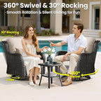 ovios 6 Pieces Patio Furniture Set, Outdoor Wicker Sofa Couch with Swivel Chairs Ottomans Comfy Cushions, High Back All Weather Modern Conversation Sets, Brown Rattan, Beige