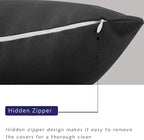 idee-home Outdoor Pillows with Inserts Included, Patio Outside Square Pillows Waterproof Set of 2, 18 x 18 inch Black