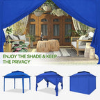 COOS BAY 11x11 Pop-up Instant Gazebo Tent with 4 Sidewalls Outdoor Canopy Shelter with Carry Bag, Stakes and Ropes, Blue