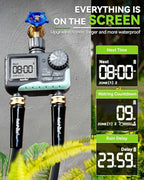 RAINPOINT Water Timer for Garden Hose - 2 Zone Sprinkler Timer with Rain Delay/Manual Watering/Automatic Irrigation for Yard Lawn