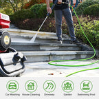 YAMATIC Durable Pressure Washer Hose 50FT, 3400 PSI 1/4'' Power Washer Hose Replacement for Gas&Electric Washer, Wear Resistant Extension Leak-Free M22 Fittings, Green