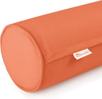 Austin Horn Classics Sunbrella Set of 2 Zippered Neck Bolster Pillow, Made with Sunbrella Fabric, Cylinder Pillows, for Couch & Bed, Decorative Round Throw Pillow, Back & Neck Support (Cayenne)