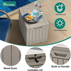 YITAHOME 31 Gallon Resin Deck Box Outdoor Storage Box and Waterproof Package Delivery Box with Lockable Lid forPatio Furniture, Garden Tools, Pool Supplies, Taupe