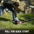 PowerSmart Gas Weed Wacker 25.4cc, 2-in-1 String Trimmer/Edger 16-Inch with 10-Inch Brush Cutter for Garden Edging & Lawn Care