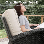 6 Pieces Patio Furniture Sets, Wicker Rattan High Back Outdoor Swivel Rocking Chairs Set with Side Table