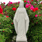 Galt International Virgin Mary Praying Blessed Mother of Grace Garden Statue Terrazo-Style 32" Religious Resin Statue Holy Queen of Heaven