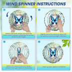 FLAGWIX Christmas Butterfly Wind Spinners Outdoor - 3D Stainless Steel Metal Wind Spinners 12 in - Birthday Gifts for Mom, Butterfly Gifts for Women, Yard Decorations Outdoor, Christmas Decorations