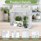 Fully Enclosed Mini Greenhouse Indoor, Small Indoor Greenhouse with Top Opening, Waterproof mini Green House 23.6"x15.7"x23.6" for Garden Small Plants, Succulent, Seedlings