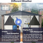 Favfurish Outdoor Storage Shed 10 x 10 FT,Heavy Duty Tool Sheds Metal Storage Garden Shed with Sloped Roof and Lockable Doors,Large Metal Storage Sheds for Backyard Patio Lawn, Brow
