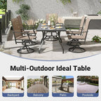 Soohow Outdoor Dining Table 60"x35", Rectangle Patio Dining Table with 1.57" Umbrella Hole, Outdoor Metal Furniture for Patio, Graden, Backyard and Poolside, Weather-Resistant