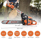 Gas Powered Chainsaw 62cc 2-Cycle Chain Saw 20 Inch Guide Bar Cordless Chainsaw Gasoline for Cutting Forest Wood Garden Trimming Tools