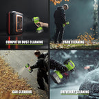 Leaf Blower Cordless - Lightweight Electric Handheld Blower with Battery and Charger, 3 Speed Mode, Blowers for Lawn Care, Patio Cleaning, Dust Cleaner, Snow Blower (Green)
