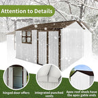 10x8FT Outdoor Metal Storage Shed with Window & Pent Roof – Heavy-Duty Steel Garden Shed, Secure Hinged Door, Weatherproof for Tools, Bikes & Lawn Equipment