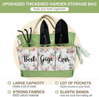 Gifts for Gigi, Mothers Day Gardening Kit Gigi Gifts from Grandkids Floral Gardening Tools and Durable Garden Tools Organizer Tote, Ideal Gardening Gift for Women on Birthday Plant Lover Present