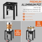 Outvita 30QT Turkey Fryer & 10QT Fish Fryer Kit w/ 55,000BTU Propane Stove, Aluminum Outdoor Deep Fryer & Seafood Boiler Steamer Gas Boiler, Gifts for Christmas Thanksgiving Day