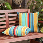 Outdoor Waterproof Throw Pillow Covers 20x20 Inches Decorative Lines Striped Pillow Covers Blue Square Cushion Cases for Patio Furniture Tent Garden Couch,Set of 2,Color Stripe(Blue)