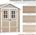 DWVO 6x4.4 FT Outdoor Storage Shed, Plastic Garden Tool Shed with 2 Windows, Double-Wall Outside Shed for Lawn Mower, Garden Tool for Backyard, Patio, Lawn, Lockable, Beige