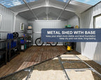 10x12 FT Metal Outdoor Storaged Shed with Floor Base Waterproof Reinforced Frame with Unique Clear Roof Skyview Windows Air Vents Door for Garden Patio Backyard Large Tools Storage Lawnmower,Dark Grey