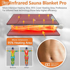 UTK 5X Deeper Infrared Sauna Blanket, Sauna Blanket for Detox & Relaxation with Red Light Therapy, Natural Jade & Tourmaline Stone, 660nm Photon, Portable Sauna for Muscle Pain Relief Home Women Men