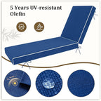 Chaise Lounge Cushions Outdoor Furniture 72 x 21 Inch Olefin Patio Lounge Chair Cushions 4'' Thick Waterproof Outdoor Chaise Cushion Weather Resistant Pool Lounger Cushion (Blue)