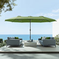 Sophia & William 15 ft Extra Large Patio Umbrella with Base Included, Rectangular Outdoor Umbrella Heavy Duty, Market Umbrella Double-sided Fade Resistant for Pool Garden Backyard, Lime