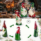 HONGLAND Outdoor Christmas Decorations, 2 PCS Metal Gnome Yard Art Christmas Gnomes 18 Inch Gnome Xmas Decorations for Outside Holiday Lawn Patio Yard Garden Decor