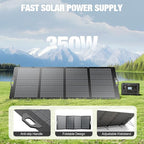 GRECELL Portable Power Station 2400W with 350W Foldable Solar Panel, 1843Wh LiFePO4 Solar Generator with 2 PD100W, 4 2400W AC Outlets, UPS Backup Battery for Home Emergency CPAP Outdoor Camping RV