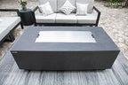 Elementi Andes Propane Gas Fire Pit Table Bundle - Cast Concrete with Concealed Pullout Tank Storage Drawer | Electronic Ignition | Canvas Cover, Lava Rock Included | Dark Gray