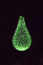 Artisan Crafts and Design 7” Glow in The Dark Hand-Blown Teardrop Glass Ornament Indoor and Outdoor Garden Decor