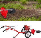 2-Stroke Gas-Powered Grass Cutter, 49CC Heavy-Duty Weeder, 7000 RPM Hand Push Tiller Mower Loosener for Yard Garden Landscaping Weeding Tilling