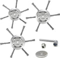 New Upgrade Steel Wire Grass Trimmer Head, 6 Inch, 6 Blades Design, Rotary Brush Weed Cutter, Weed Eater Replacement Part with Installation Tools and Accessories(3 Pack)