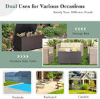 Giantex Wicker Outdoor Deck Box - 133 Gallon Storage Box with Lid, Waterproof Liner and Universal Wheels, PE Rattan Storage Container for Cushions, Gardening Tools, Patio Storage, Brown