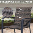 Outdoor Dining Chairs Set of 4, Stackable Patio Chairs with Woven Rattan Back & Seat, Perfect for Patio, Garden, or Deck, Rattan Gray Brown